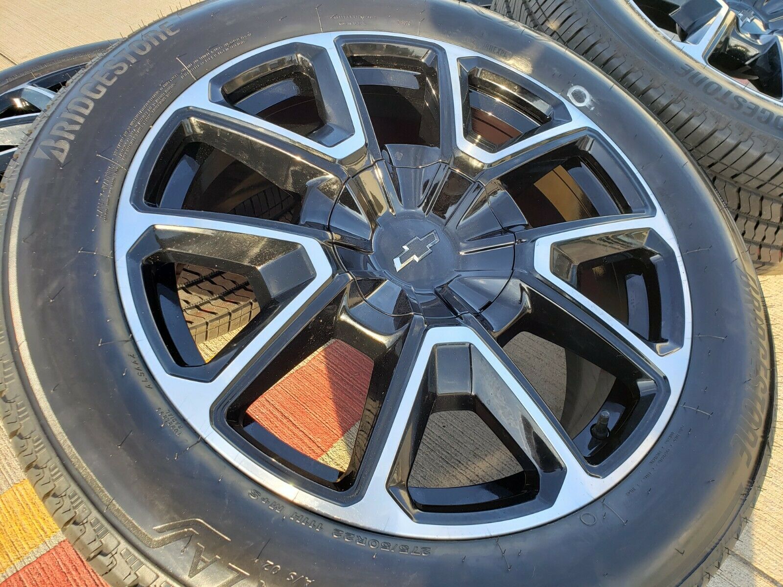 22" Chevy 2021 Tahoe Suburban Silverado OEM Black Wheels NEW Chevy Tahoe 22-inch Factory Rims Tire Size